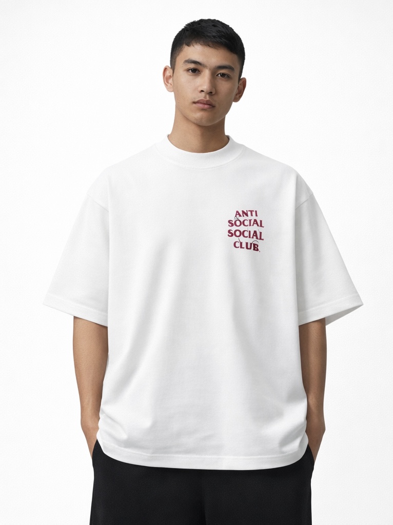 Camiseta oversized anti social branca  — foto 4