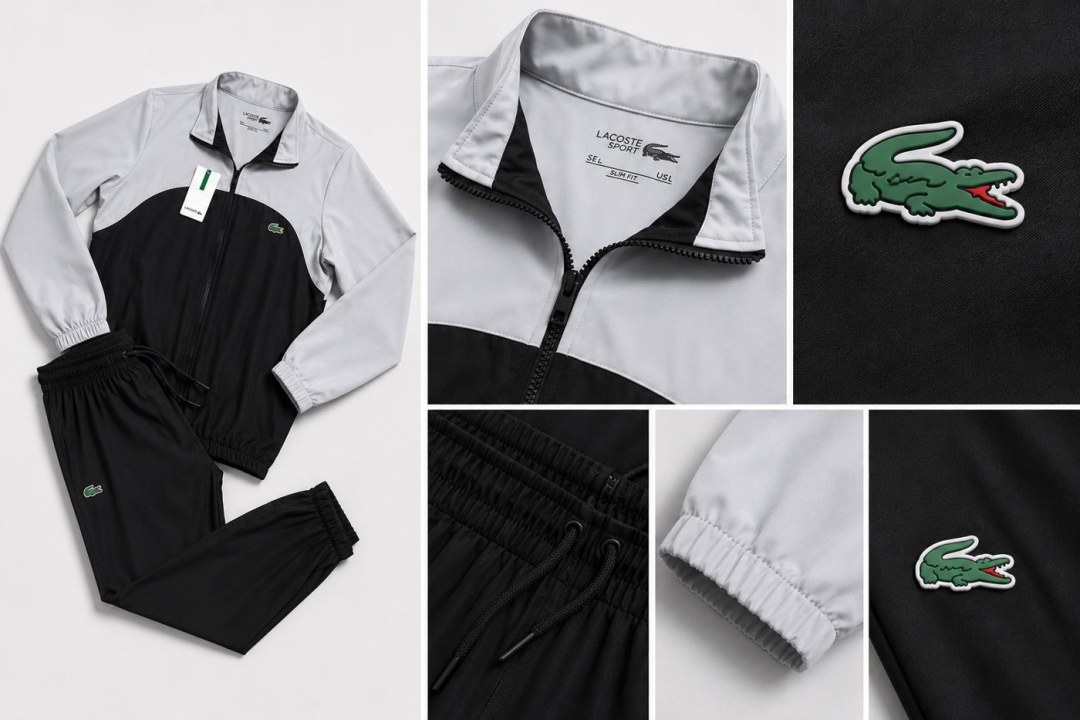 Conjunto tactel Lacoste preto/cinza  — foto 3