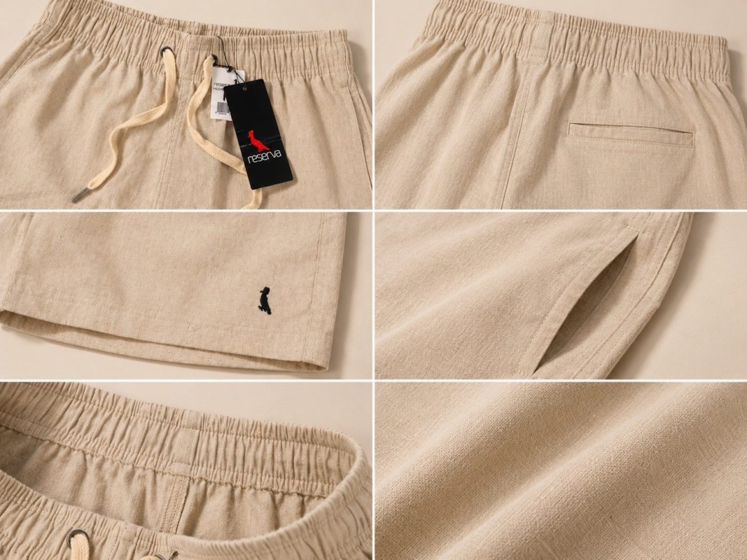 Short de linho caqui reserva  — foto 4
