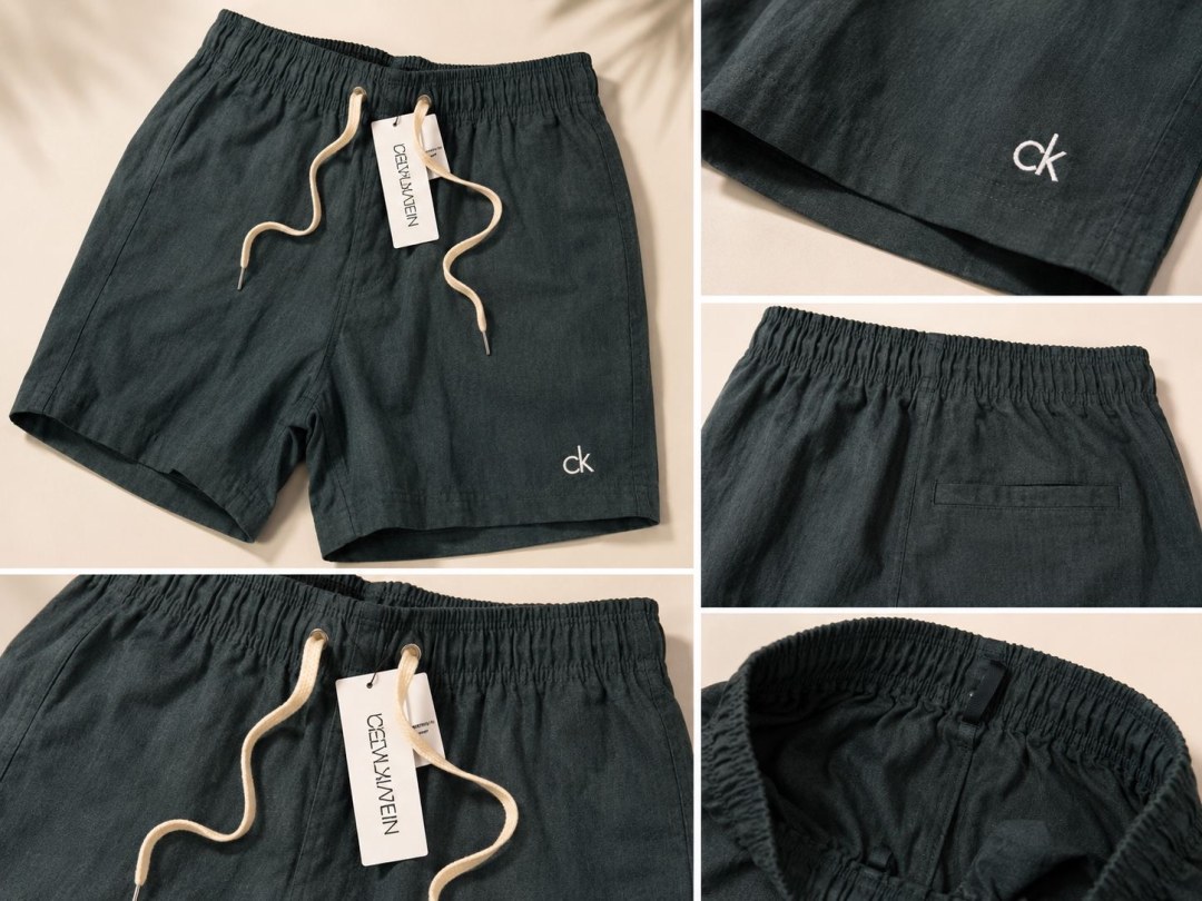 Short de linho verde musgo Calvin klein — foto 4